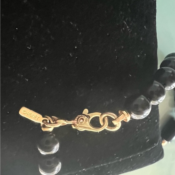 SALE Very Rare Vintage Monet Black n Gold Vermeil Bracelet - Picture 4 of 4
